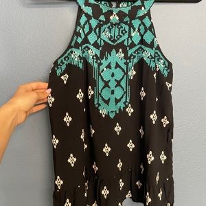 Small Black & Teal Blouse